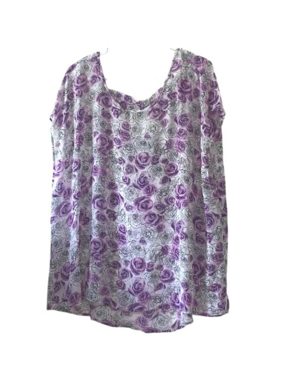 Torrid Purple Rose Floral Blouse Size 4X